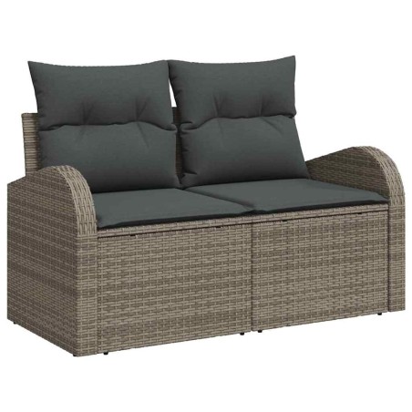 Ensemble de canapé de jardin avec stockage 6 pcs Gris polyrotin 565222565222