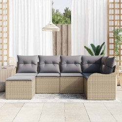Ensemble de canapé de jardin 6 pcs beige et gris clair 565226565226