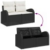 Ensemble de canapé de jardin 5 pcs Noir et Crème polyrotin 565228565228