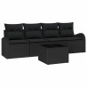 Ensemble de canapé de jardin avec stockage 5 pcs Noir polyrotin 565231565231