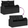 Ensemble de canapé de jardin avec stockage 5 pcs Noir polyrotin 565231565231