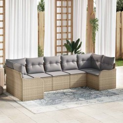 Ensemble de canapé de jardin 7 pcs beige et gris clair 565239565239