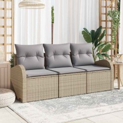 Ensemble de canapé de jardin 3 pcs beige et gris clair 565246565246