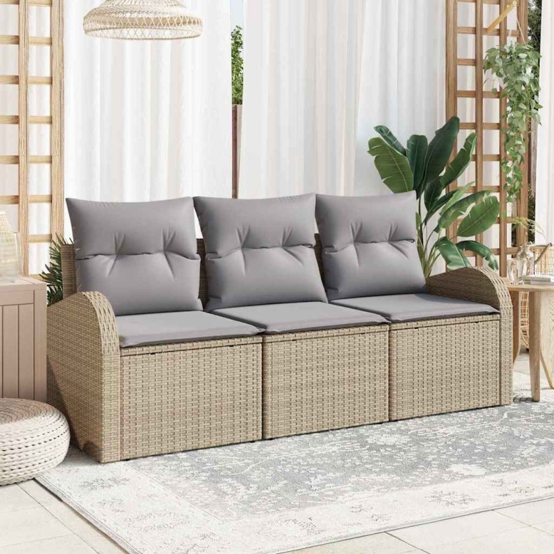 Ensemble de canapé de jardin 3 pcs beige et gris clair 565246565246