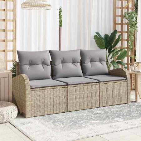 Ensemble de canapé de jardin 3 pcs beige et gris clair 565246565246