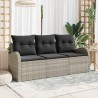 Ensemble de canapé de jardin 3 pcs Gris clair Poly rotin 565254565254