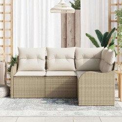 Ensemble de canapé de jardin 4 pcs Beige polyrotin 565256565256