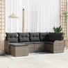 Ensemble de canapé de jardin avec coussin 6 pcs Gris Poly rotin 565266565266