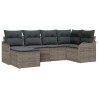 Ensemble de canapé de jardin avec coussin 6 pcs Gris Poly rotin 565266565266