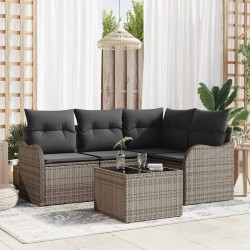 Ensemble de canapé de jardin avec stockage 5 pcs Noir polyrotin 565270565270