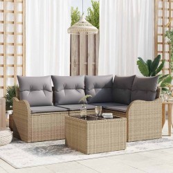 Ensemble de canapé de jardin avec stockage 5 pcs Noir polyrotin 565272565272