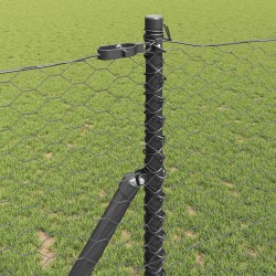 Poteau de clôture. Gris 10 x 1 m (maille de 36 mm) Acier et PVC 565301565301