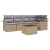 Ensemble de canapé de jardin 6 pcs Beige Poly rotin 565333565333