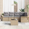 Ensemble de canapé de jardin 6 pcs Beige Poly rotin 565333565333