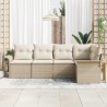 Ensemble de canapé de jardin 5 pcs Beige polyrotin 565334565334