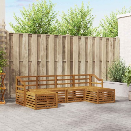Ensembles de canapés 6 pcs Naturel Bois d'Acacia Massif 565336565336