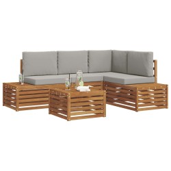 Ensemble de canapés d'extérieur 5 Pièce Gris Naturel et Clair 565340565340