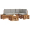 Ensemble de canapés d'extérieur 5 Pièce Gris Naturel et Clair 565340565340
