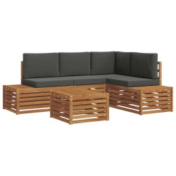 Ensemble de canapés d'extérieur 5 Pièce Naturel et Anthracite 565341565341