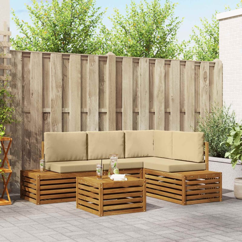 Ensemble de canapés d'extérieur 5 Pièce Naturel et Beige 565342565342