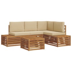 Ensemble de canapés d'extérieur 5 Pièce Naturel et Beige 565342565342
