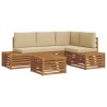 Ensemble de canapés d'extérieur 5 Pièce Naturel et Beige 565342565342