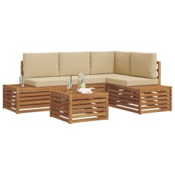 Ensemble de canapés d'extérieur 5 Pièce Naturel et Beige 565342565342