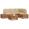 Ensemble de canapés d'extérieur 5 Pièce Naturel et Beige 565342565342