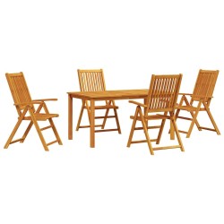 Ensemble de salle à manger pour jardin 5 pcs Marron 565343565343