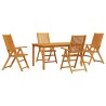 Ensemble de salle à manger pour jardin 5 pcs Marron 565343565343