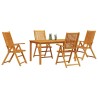 Ensemble de salle à manger pour jardin 5 pcs Marron 565343565343