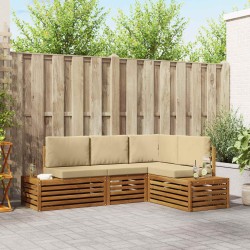 Ensemble de canapés d'extérieur 4 Pièce Naturel et Beige 565345565345