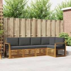 Ensemble de canapé d'angle 5 pcs Naturel et Anthracite 565346565346