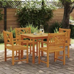 Ensemble de salle à manger pour jardin 5 pcs Marron 565347565347