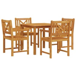 Ensemble de salle à manger pour jardin 5 pcs Marron 565347565347