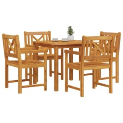 Ensemble de salle à manger pour jardin 5 pcs Marron 565347565347