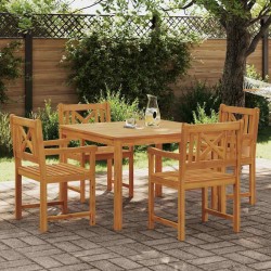Ensemble de salle à manger pour jardin 5 pcs Marron 565348565348