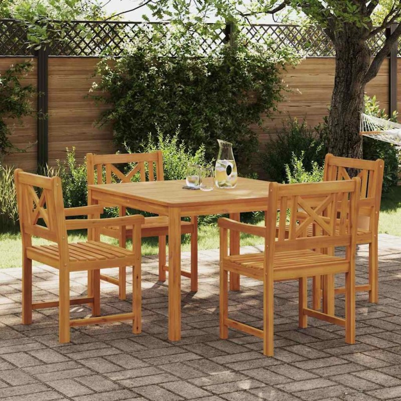 Ensemble de salle à manger pour jardin 5 pcs Marron 565348565348