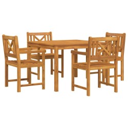 Ensemble de salle à manger pour jardin 5 pcs Marron 565348565348