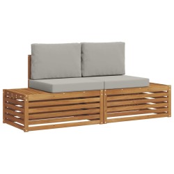 Ensemble de canapés d'extérieur 2 Pièce Gris Naturel et Clair 565352565352