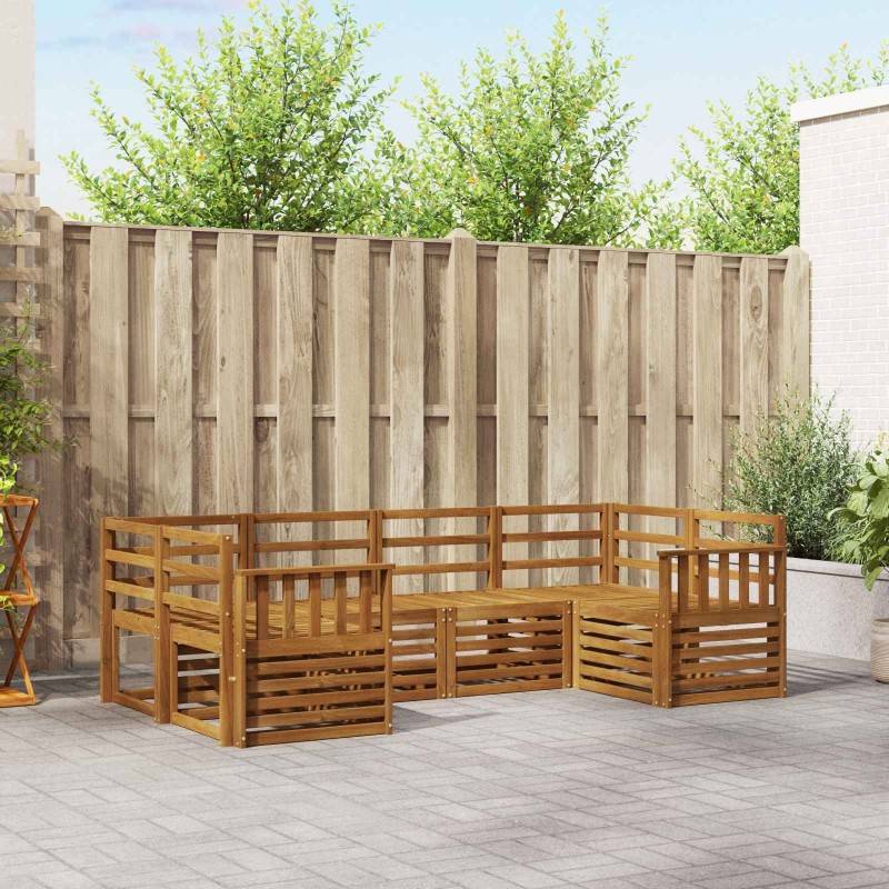 Ensembles de canapés 6 pcs Naturel Bois d'Acacia Massif 565353565353
