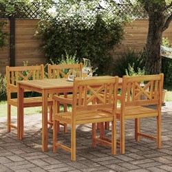 Ensemble de salle à manger pour jardin 5 pcs Marron 565357565357