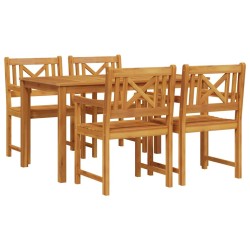 Ensemble de salle à manger pour jardin 5 pcs Marron 565357565357