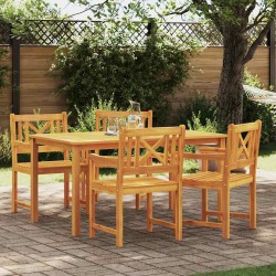 Ensemble de salle à manger pour jardin 5 pcs Marron 565358565358