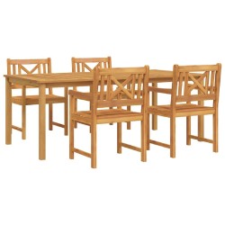 Ensemble de salle à manger pour jardin 5 pcs Marron 565358565358