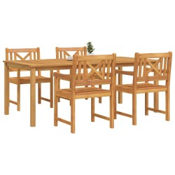 Ensemble de salle à manger pour jardin 5 pcs Marron 565358565358