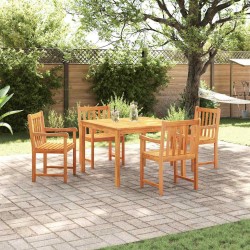 Ensemble de salle à manger pour jardin 5 pcs Marron 565359565359
