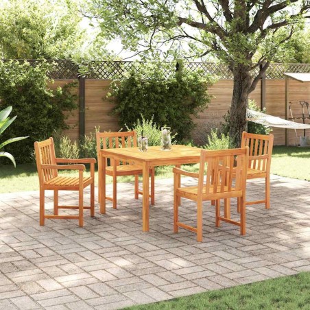 Ensemble de salle à manger pour jardin 5 pcs Marron 565359565359