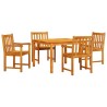 Ensemble de salle à manger pour jardin 5 pcs Marron 565359565359