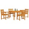 Ensemble de salle à manger pour jardin 5 pcs Marron 565359565359